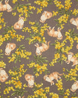 Sweetie Mimosa Cat Cotton Oxford - Charcoal Brown