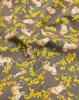 Sweetie Mimosa Cat Cotton Oxford - Charcoal Brown