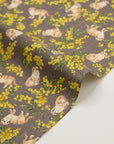 Sweetie Mimosa Cat Cotton Oxford - Charcoal Brown