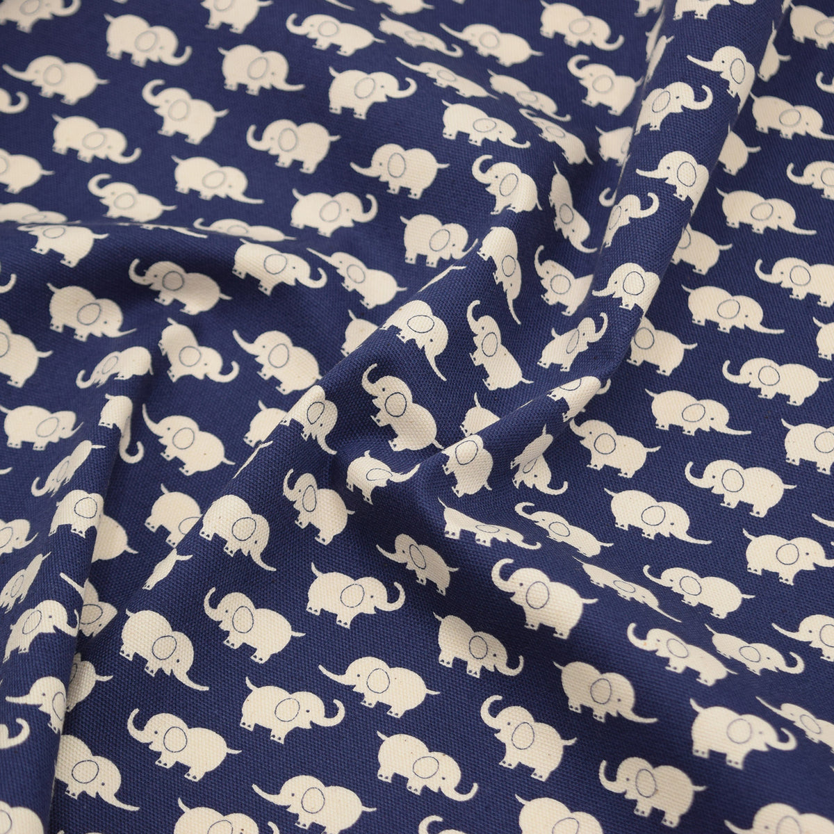 Simply Palette Elephant Cotton Oxford - Navy