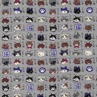 Japanese Cats Cotton Oxford