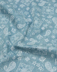 Denim Look Bandana Cotton Oxford - Light Blue