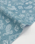 Denim Look Bandana Cotton Oxford - Light Blue
