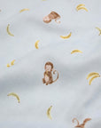 Monkey &  Banana Cotton Double Gauze - Sax Blue
