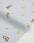 Monkey &  Banana Cotton Double Gauze - Sax Blue