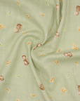 Monkey &  Banana Cotton Double Gauze - Green