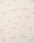 Duck & Flower Cotton Double Gauze - White