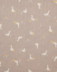 Duck & Flower Cotton Double Gauze - Light Brown