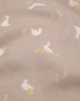Duck & Flower Cotton Double Gauze - Light Brown