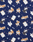 Stubborn Shiba Inu Cotton Oxford - Navy
