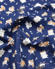 Stubborn Shiba Inu Cotton Oxford - Navy
