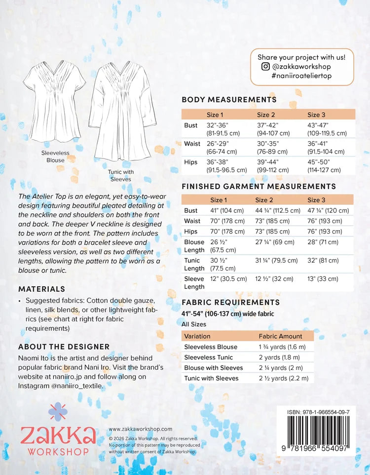 Sewing Pattern | Nani Iro Atelier Top