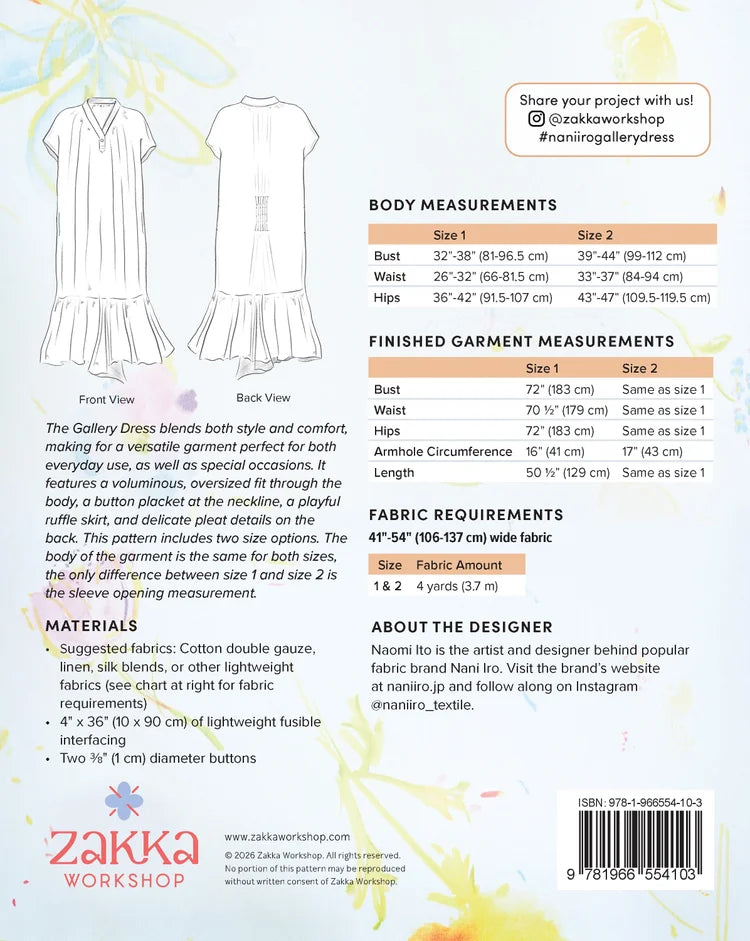 Sewing Pattern | Nani Iro Gallery Dress