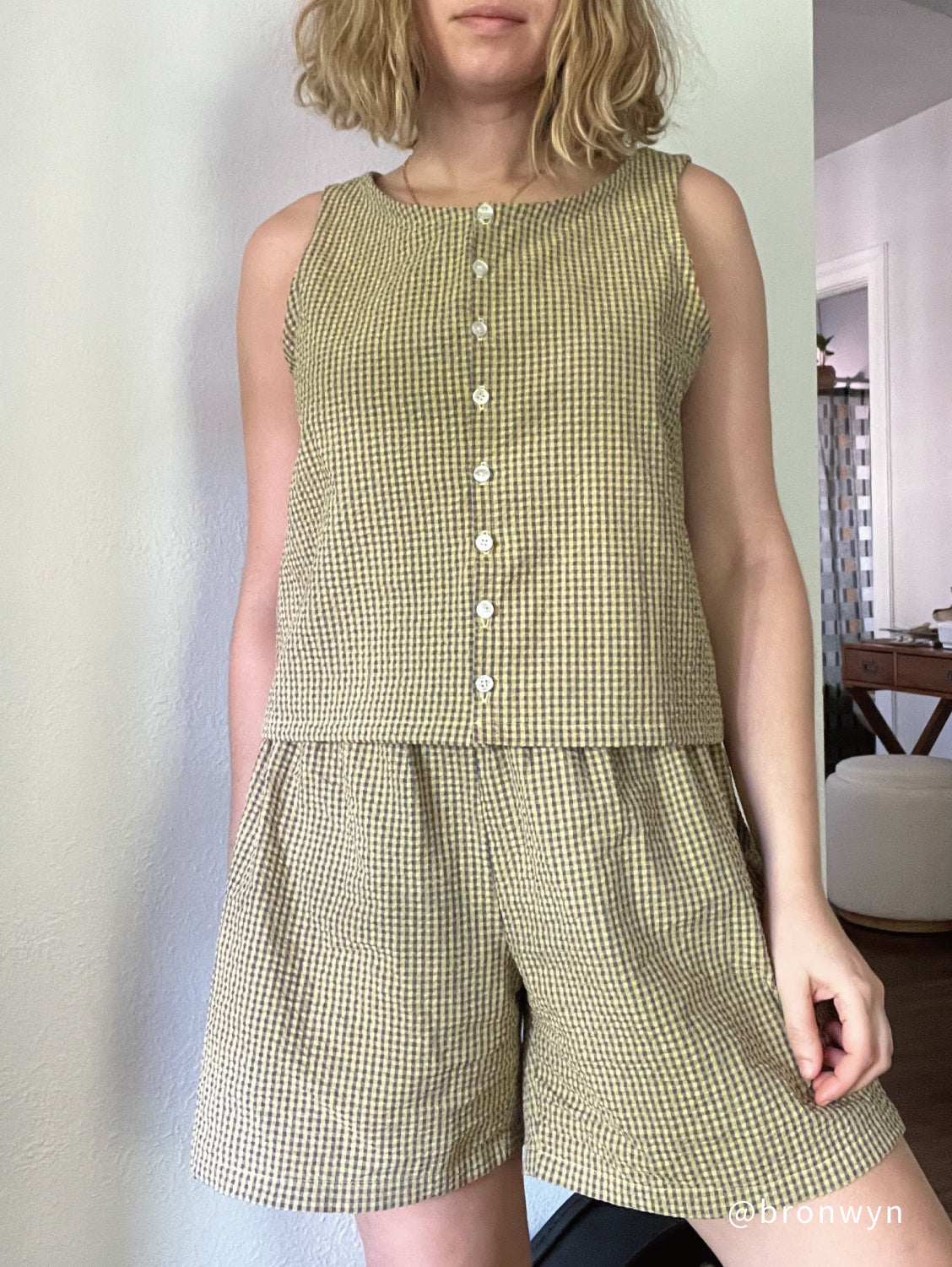 Yarn Dyed Gingham Seersucker Organic Cotton Fabric TS-2039-1