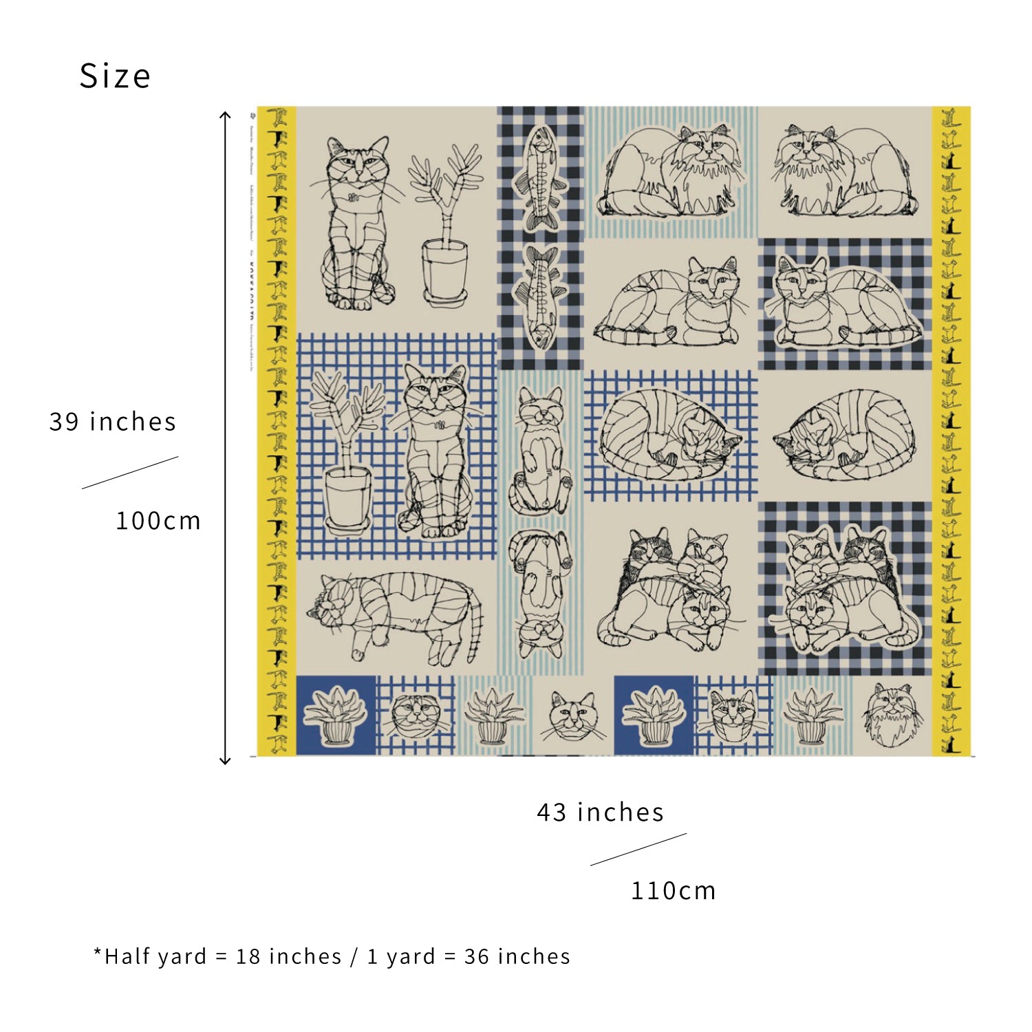 +HAyU Cat Panel Cotton Linen Canvas