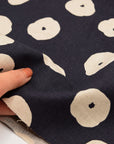 Echino Fluff Cotton Linen Canvas - Black