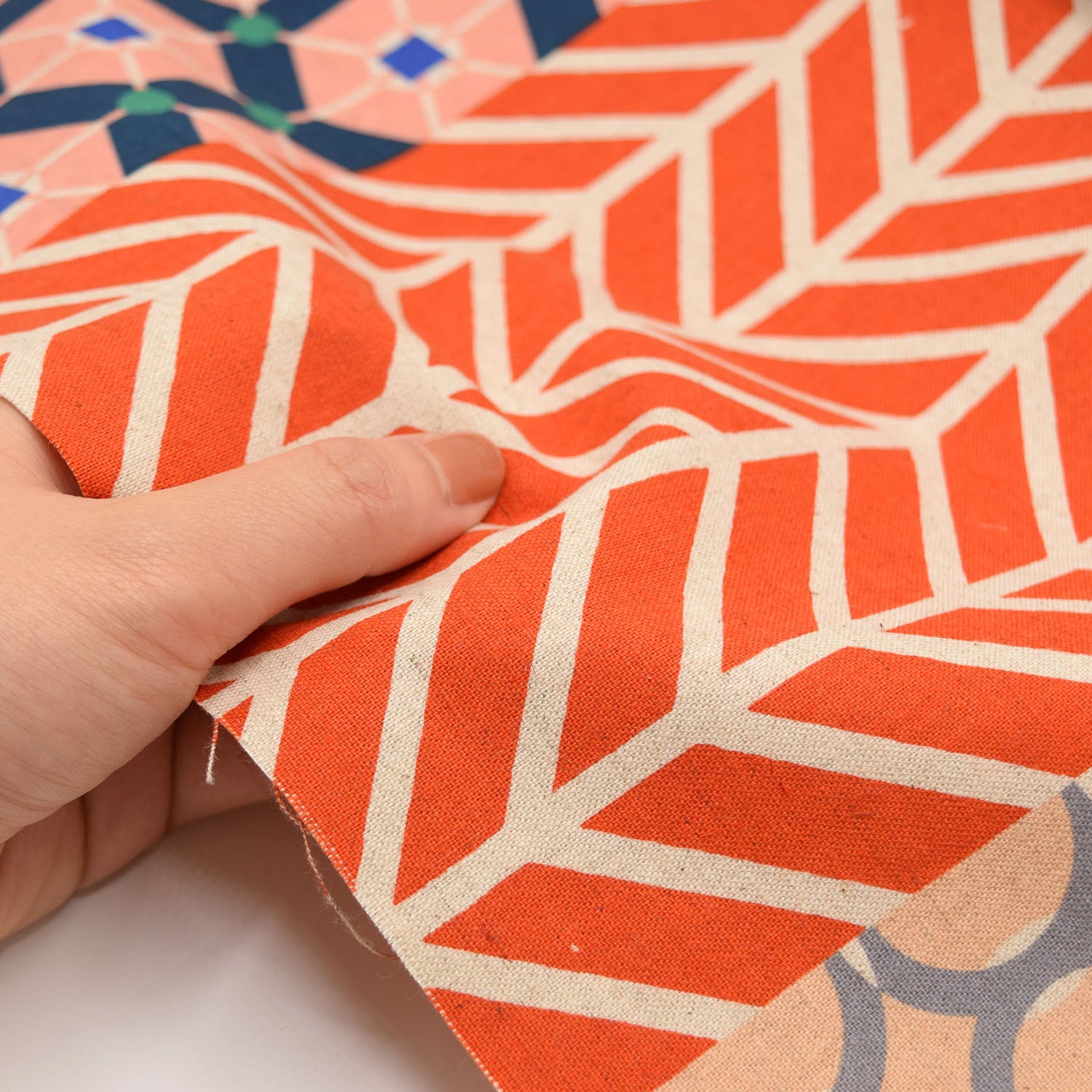 echino Geometric Panels Canvas - Pink