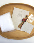 Embroidery Cat Brooch Kit - Strawberry