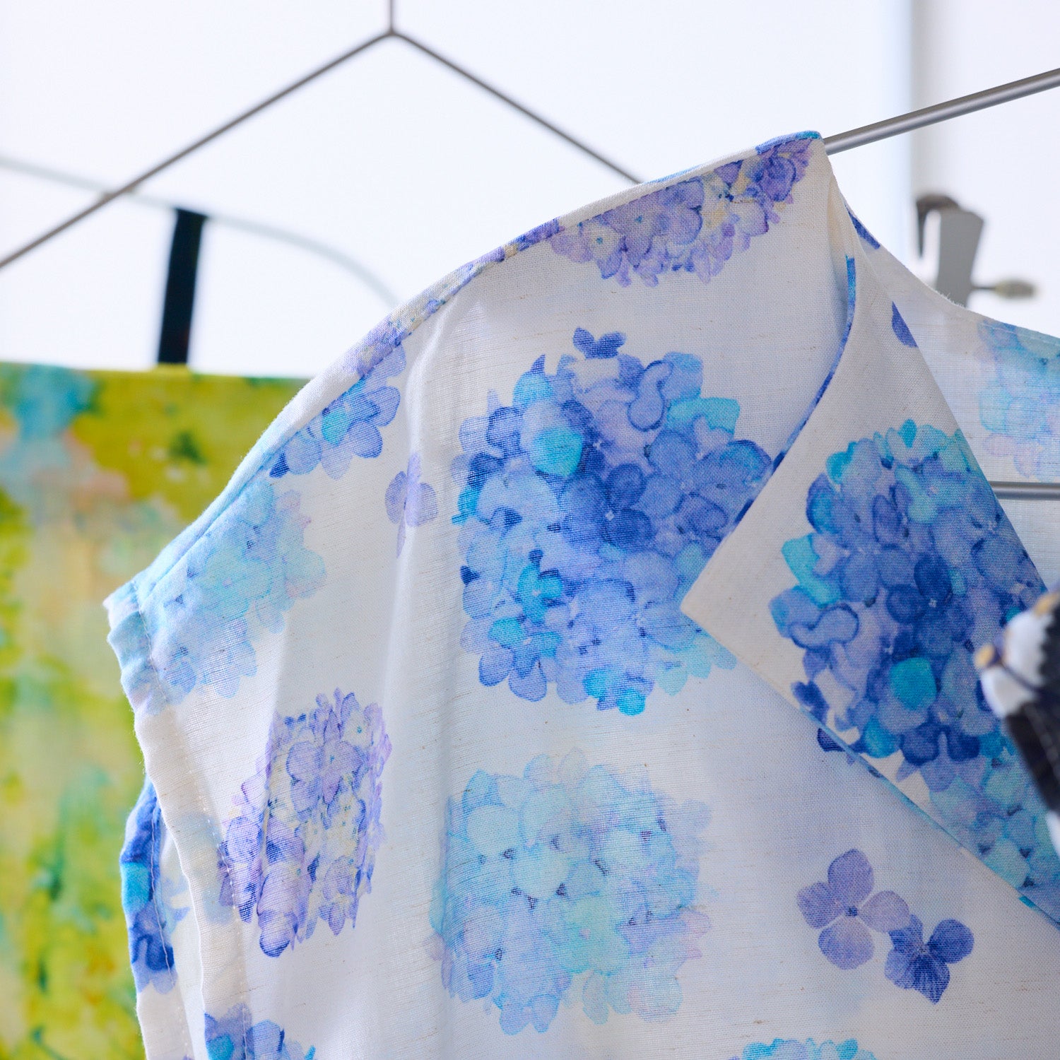 yui Cotton Linen Printed Compass - Azul