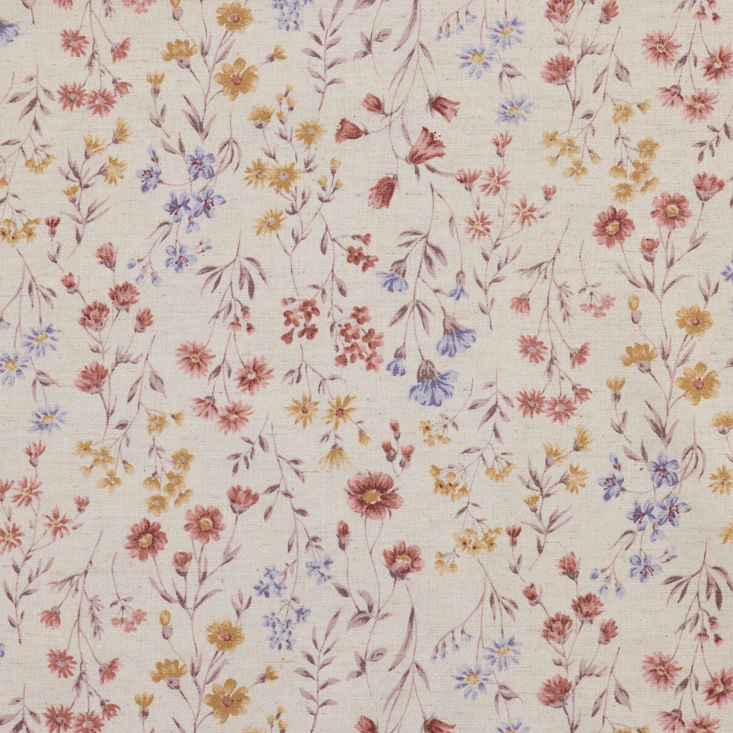 [Fabric Sample] Antique Flowers Cotton Linen Sheeting YPA-69040-1