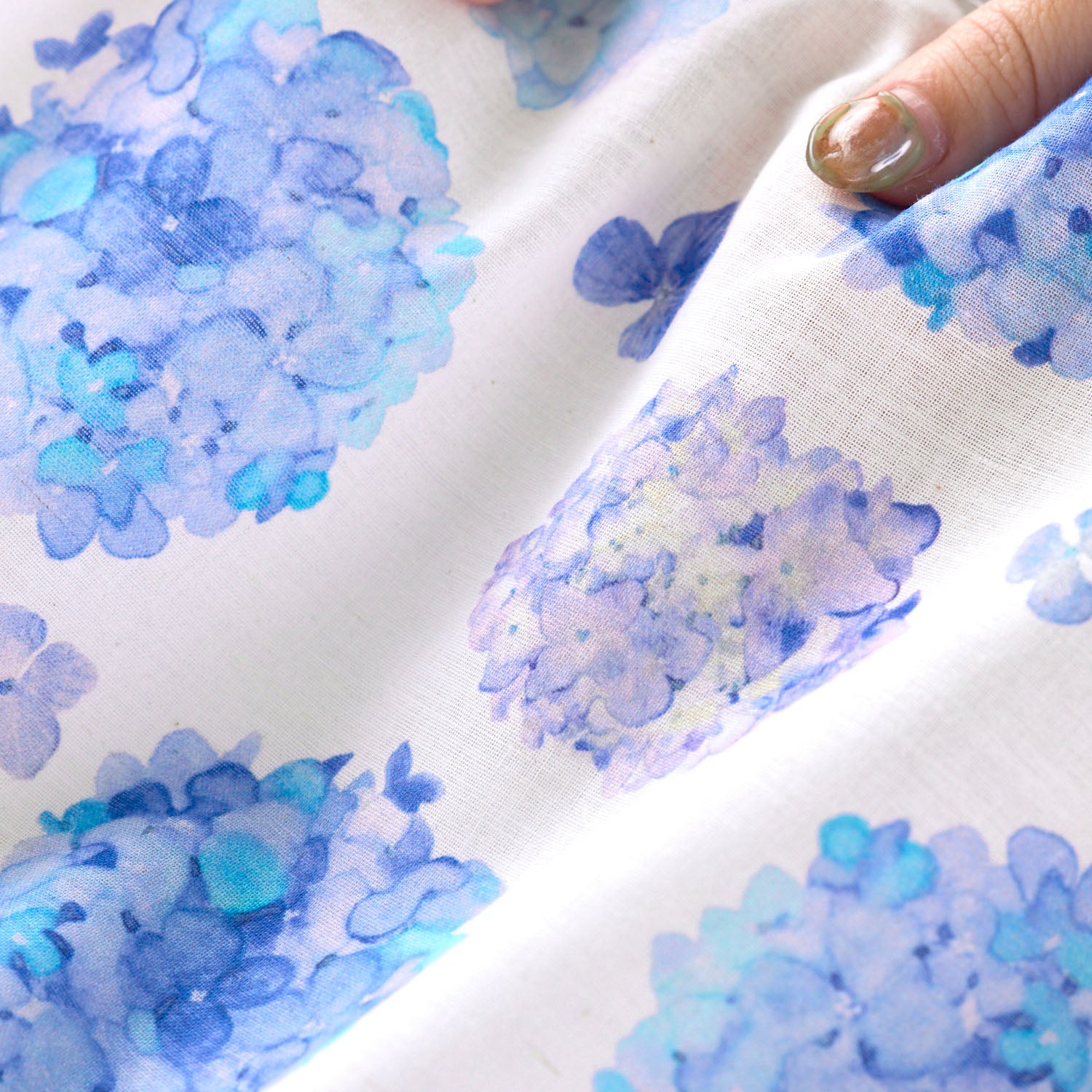 yui Cotton Linen Printed Compass - Azul