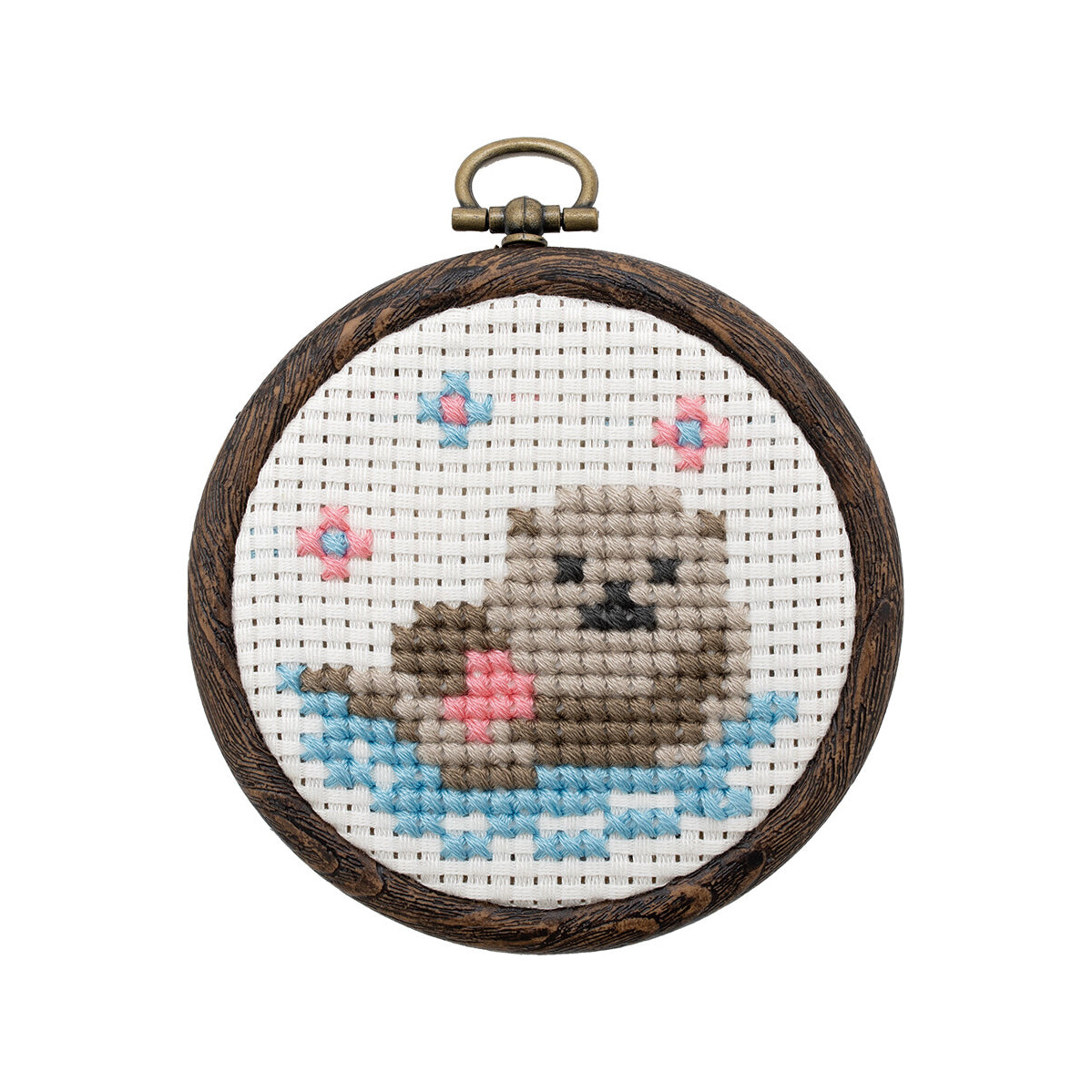 Mini Round Frame Cross Stitch Kit | Kokka Fabrics