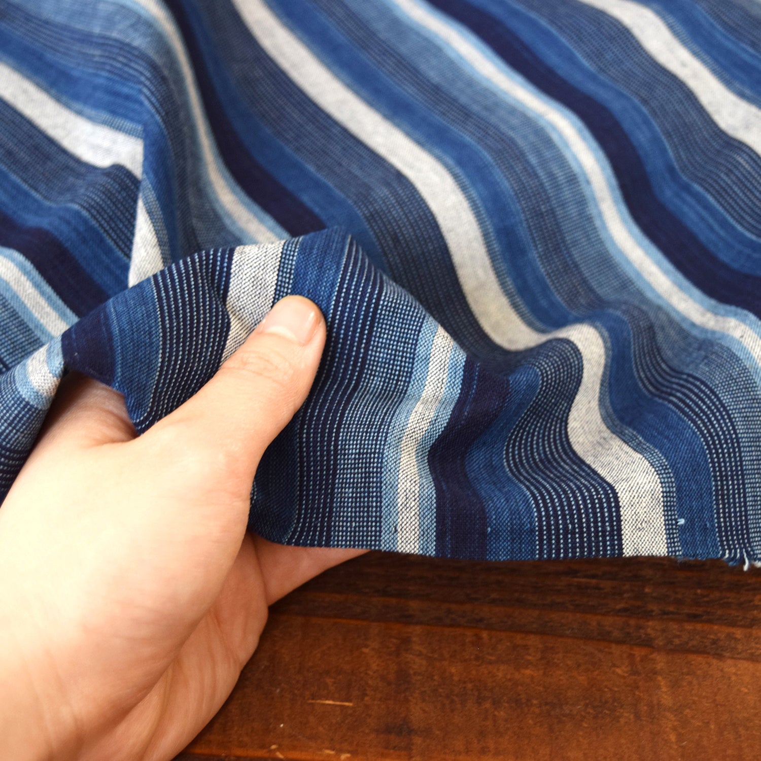 [Fabric Sample] Natural Indigo Yarn-dyed Cotton TMF-001-1