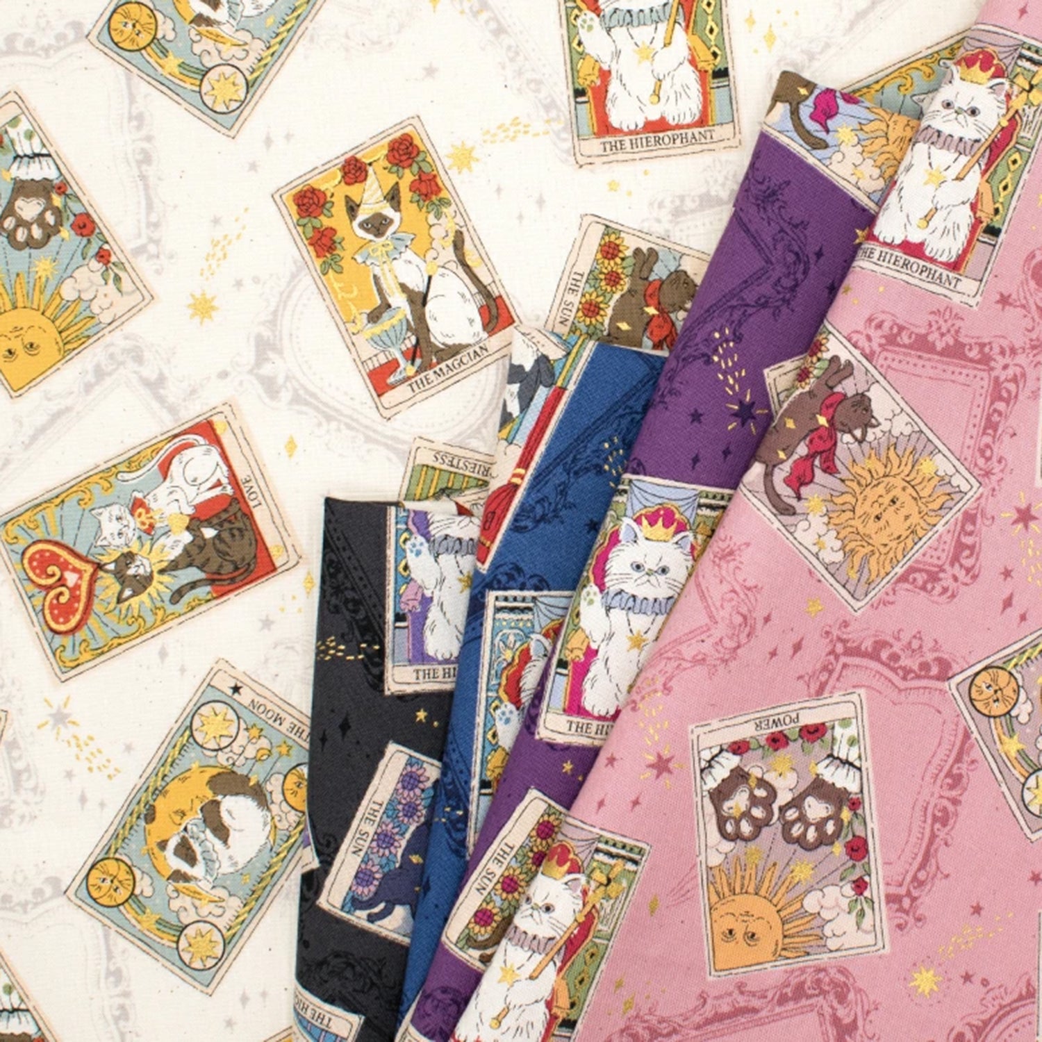 [Fabric Sample] Tarot Cats Cotton Sheeting