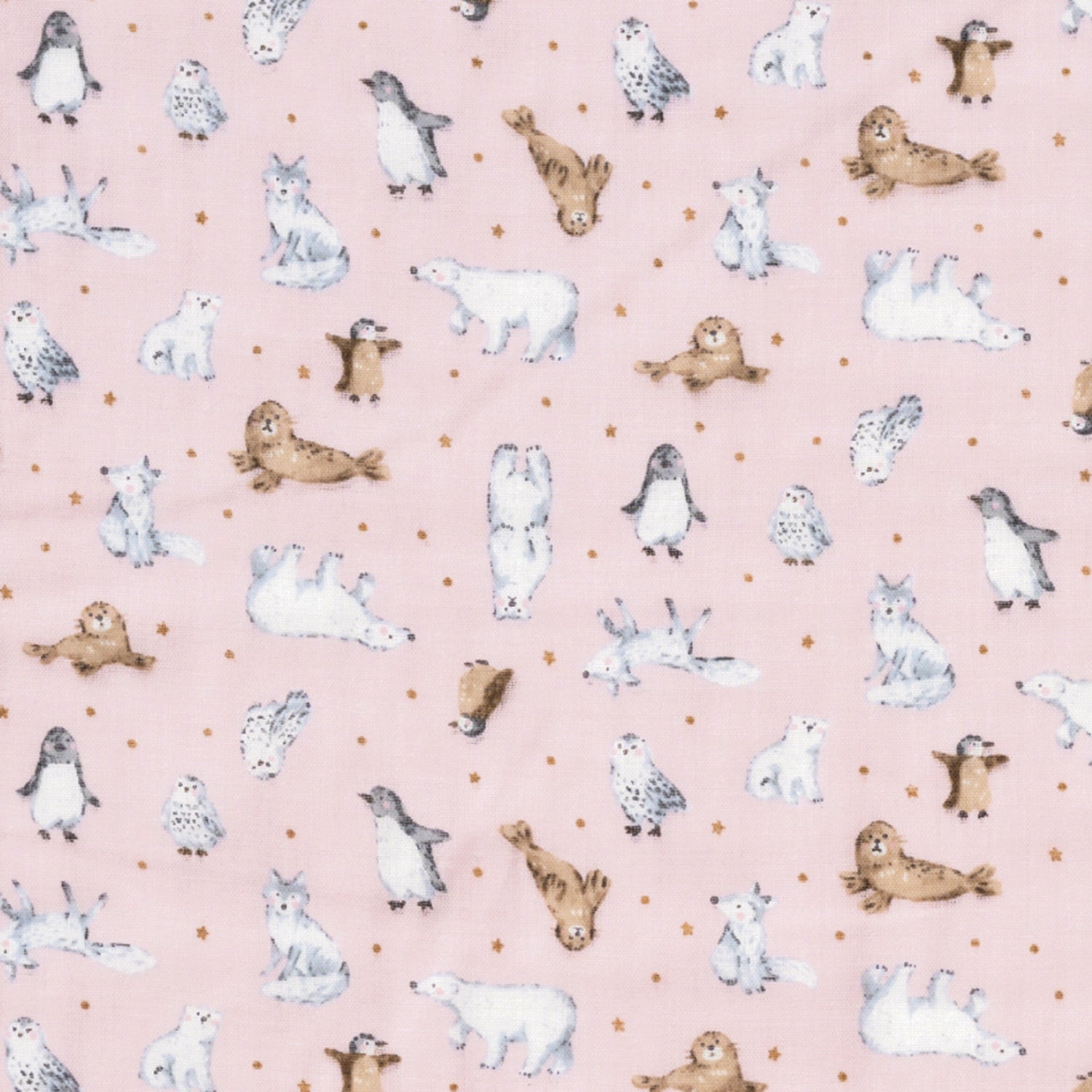 [Fabric Sample] Artic Animals Cotton Double Gauze