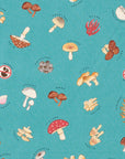 Poisonous Mushroom Cotton Oxford - Blue