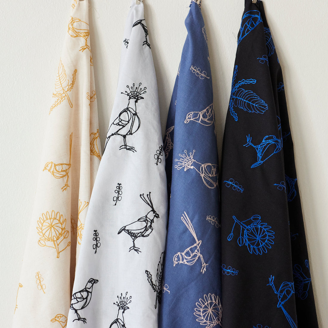 +HAyU fabric Bird Embroidered Cotton Linen Sheeting