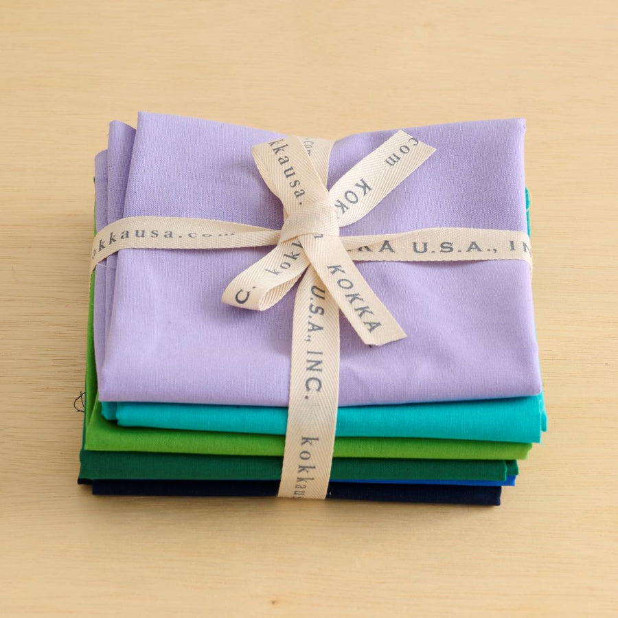 Ichi no Kire Sheeting Fat Quarter Fabric Bundle - Cool Colors