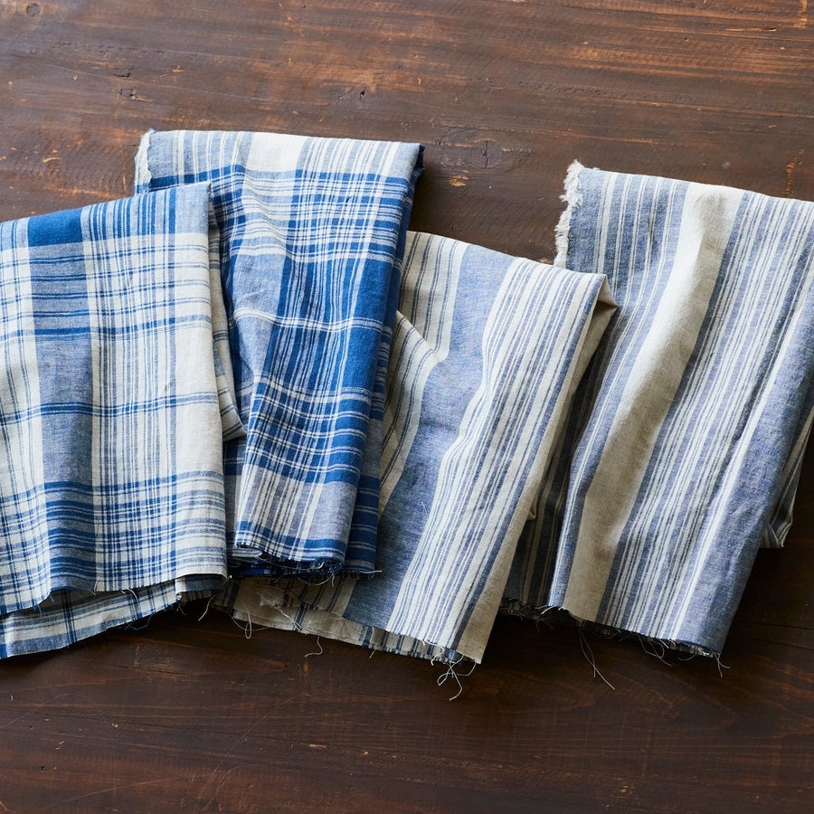 Yarn Dyed Linen Cotton Blend Banshu-Ori Check Fabric - KOKKA Original Design