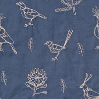 +HAyU fabric Bird Embroidered Cotton Linen Sheeting