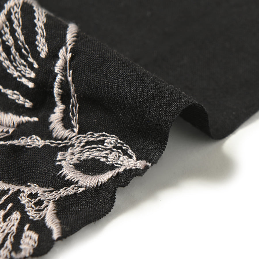 echino Bird Embroidery Cotton Linen Sheeting