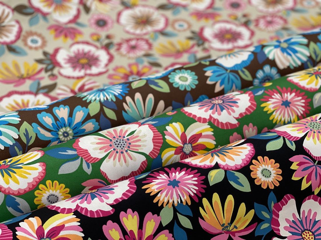 [Fabric Sample] Jambo Flower Cotton Oxford - KOKKA Original Design