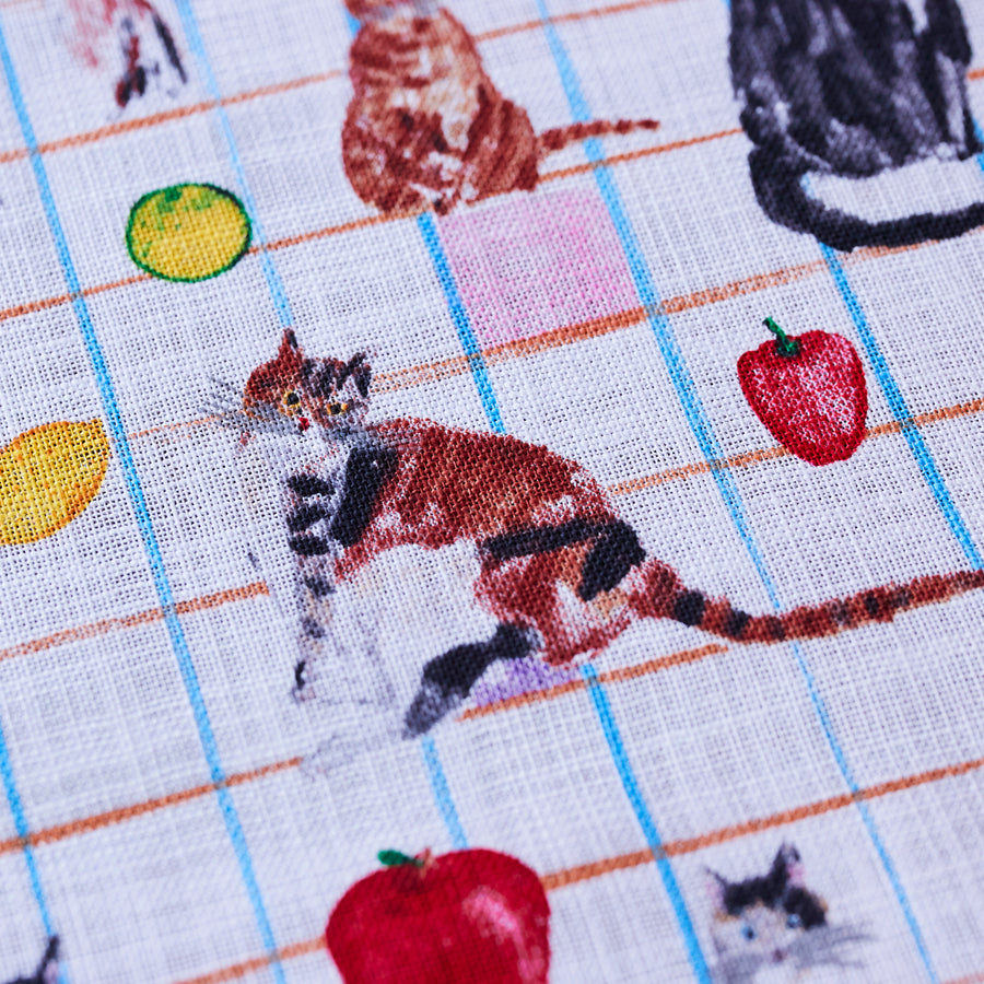 Paper message Cat & Table Fruit Lightweight Canvas