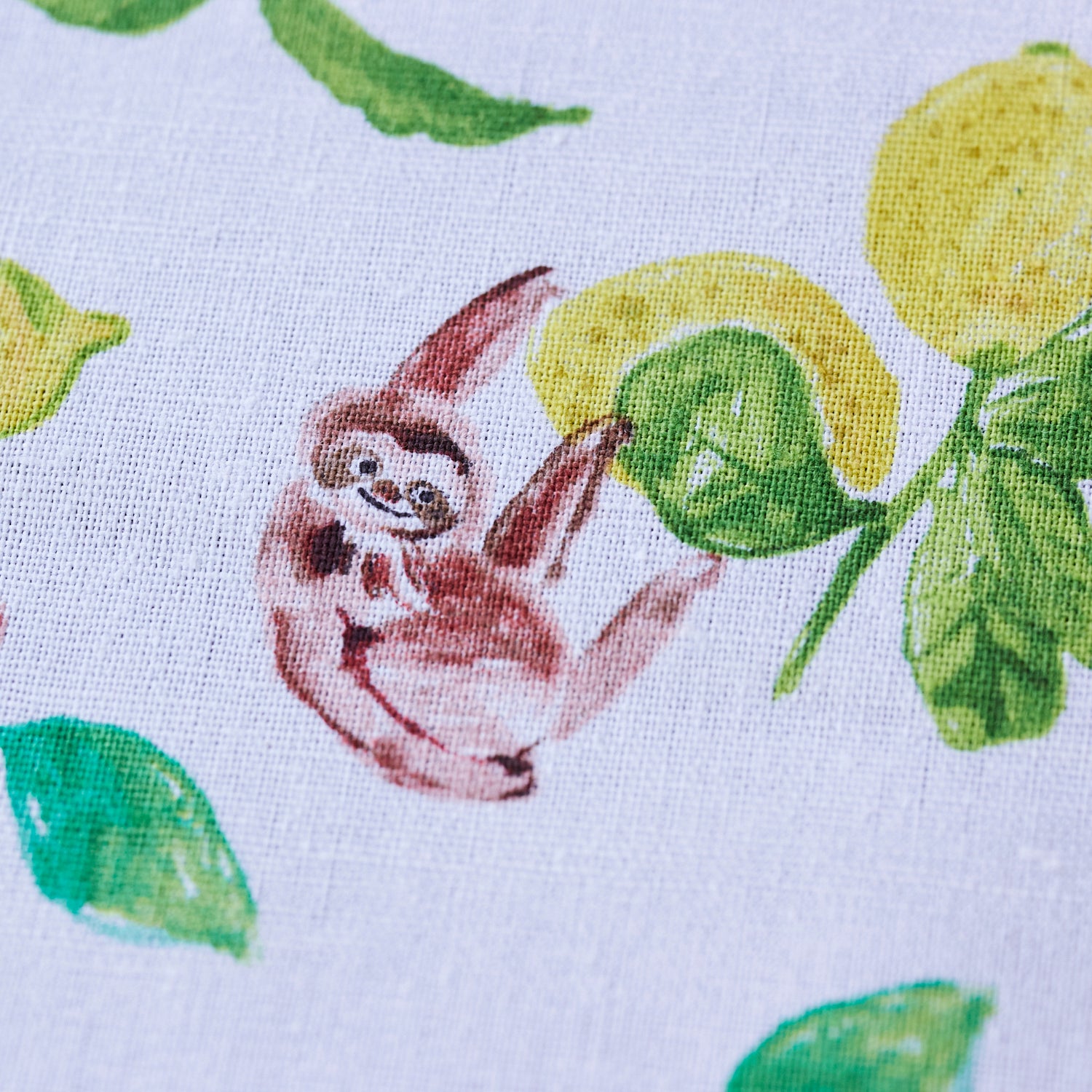 Paper message Lemon &amp; Sloth Cotton Linen Canvas