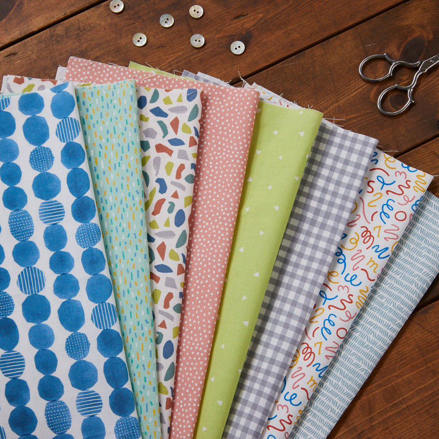 KOKKA Original Design Pre-cut Fabric Set (8 Sheets) Color A
